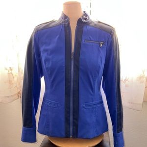 NWOT- GILI Mixed Media Blue Jacket